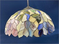 Tiffany Style stained glass shade/light, 16”x 7”,