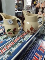 2 watt pottery  pitchers