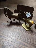 Unicorns brass napkin holder and ceramic house