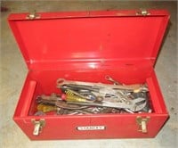 Tools box with various hand tools includes