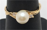 14k Gold And Pearl Ring