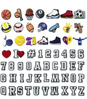 New 60 Pcs Letters Numbers and Sports Charms for
