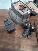 Chinon camera  and lens plus bag