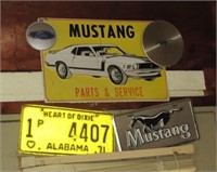Mustang sign and liscense plate and 1971 Alabama