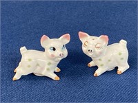 Vintage miniature Bone China Pigs Salt and Pepper