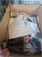 Box Lot of Posters, War Ration Book, Vtg. Paper