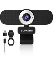 New SUPCAM Webcam with Microphone, HD 2K Web