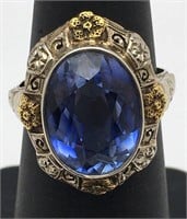 14k Gold Ring With Blue Stone