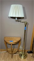 21x11.5”x24” Half Circle side table & 5 foot lamp