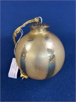 Vintage Kugel (?) Gold 3” Glass Christmas