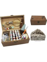 New Wooden Sewing Box Basket with Compartment,