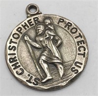 Sterling Silver St. Christopher Protects Us Charm