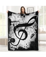 New (2) Throw Blankets Music Note Gift,