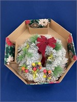 Vintage Christmas Wreath with storage box, 19”