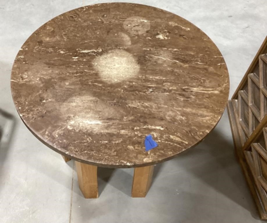 End table w/ removable stone top-24 x 18