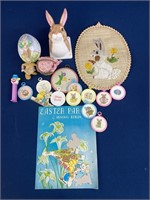 Assorted Easter items including ornaments, wall