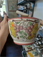 Made In Italy Ceramic Bowl w/ Grape Scene- Has