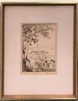 Signed H. Rondebush Engraving, Telegraph Hill