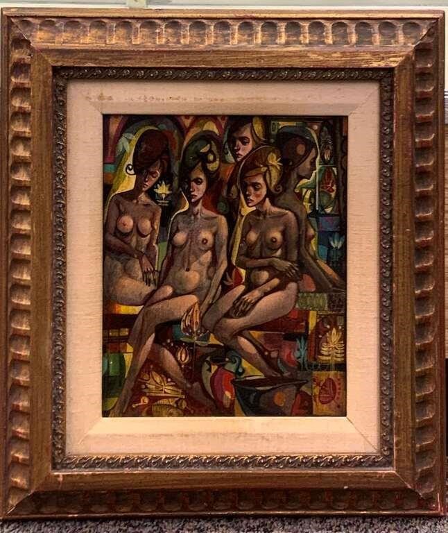 Painting Of Nudes On Board