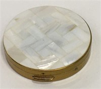 Mother Of Pearl & Goldtone Compact
