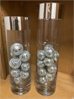 16" Glass Silver Rim Vase (DT 7949-306)
