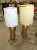 2-Fire extinguishers table lamps-42in & 45in