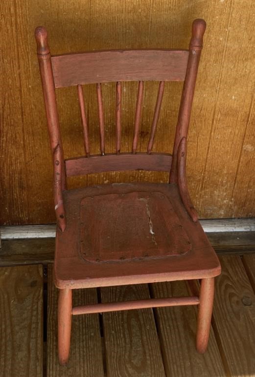 Wooden child’s chair needs seat replaced, 28”