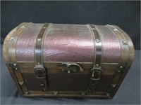LEATHER-LIKE WOODEN CHEST
