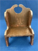 Wooden Doll chair, 7 1/2”x 4 3/4”x10 1/2”