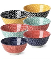 DOWAN 23 OZ Colorful Bowls Set of 6 - Ceramic