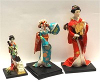 Three Vintage Composite Japanese Dolls 4", 6", 7"