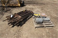Assorted Steel Fence Post w/ Fencing & Supplies