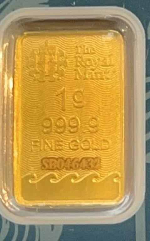 1 g 999.9 Fine Gold Bar Ser #SB046432