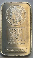 1 Troy Oz .999 Fine Silver Bar