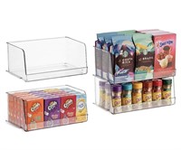 Set Of 4 Clear Pantry Organizer Bins Stackable