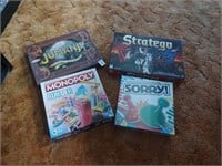 Lot of 4 Board Games. Sorry Game Unopened.  Games
