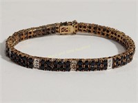 Marked 925 Gold Toned Jeweled Bracelet