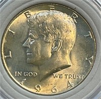 1964 USA 90% Silver Kennedy 1/2 Dollar