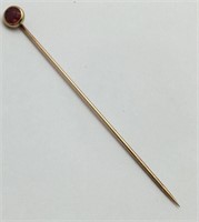14k Gold And Ruby Stick Pin