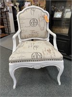 White Chair, Script Upholstery