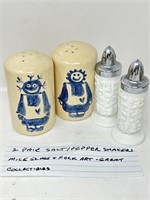 2 Pairs of Vintage Salt/Pepper Shakers, Folk Art
