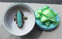 Sterling and turquoise ring.