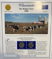 2004 USA Wisconsin Statehood Quarters & Stamp