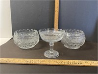 Antique glass serving bowls some have chips