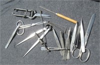 Lot of various jewelers tools, clippers,