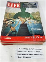 16 PCs Vintage Life Magazines, Not In Great