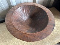 Large Wood Carved Bowl