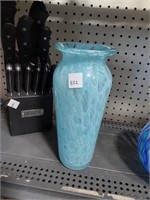 Blue art Glass Vase 12 inches tall