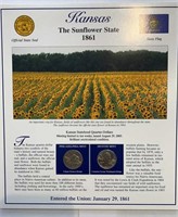 2005 USA Kansas Statehood Quarters & Stamps