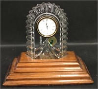 Waterford Crystal Clock On Wooden Base